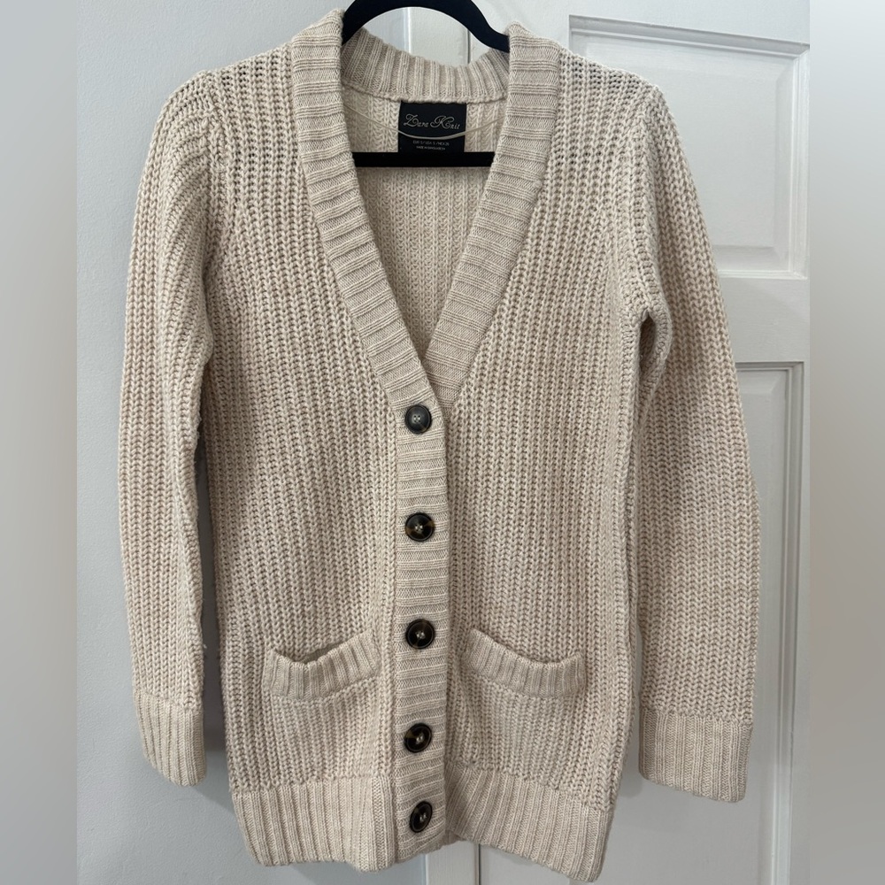 Zara women's Cream Cardigan Sweate